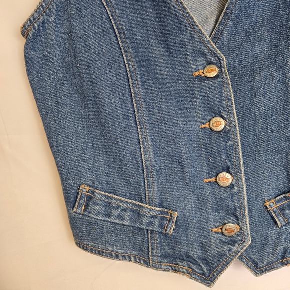 Vintage No Excuses Jeans Denim Vest, 100% Cotton, Medium - Picture 4 of 12